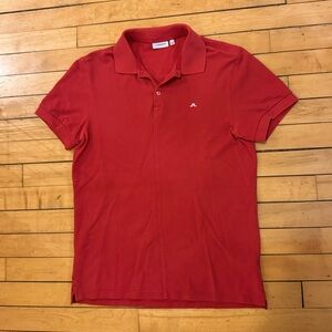 Vintage 00s J Lindeberg Classic Red Polo Golf Shirt Size Small
